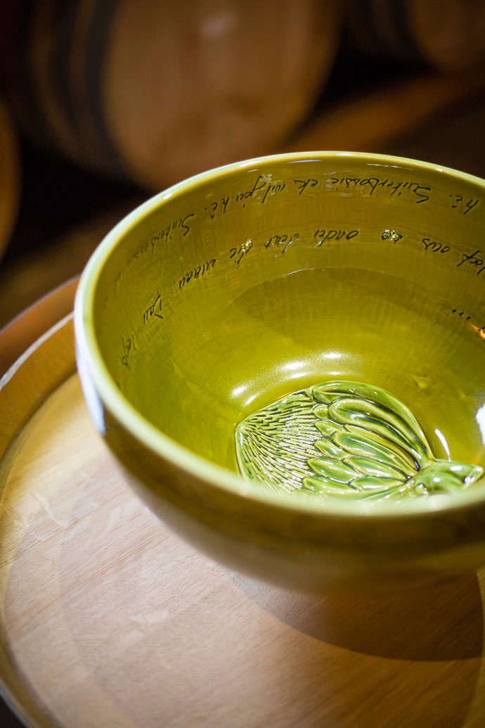 Ceramic Matters, earthenware with engraving of the lyrics to Suikerbossie