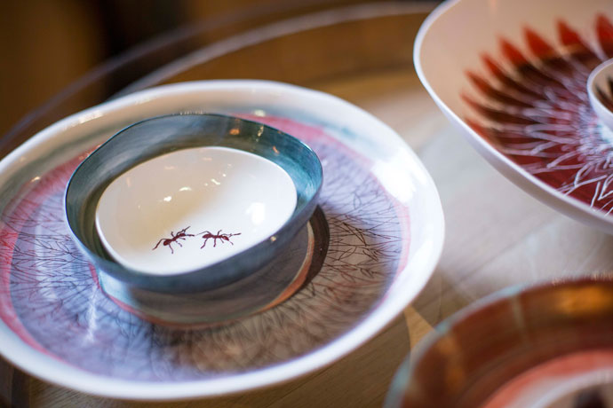 Diane Harper, porcelain, hand rolled, moulded and painted