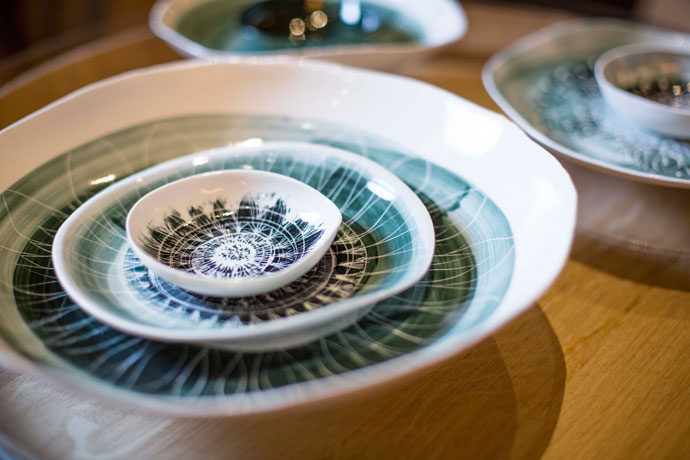 Diane Harper, porcelain, hand rolled, moulded and painted